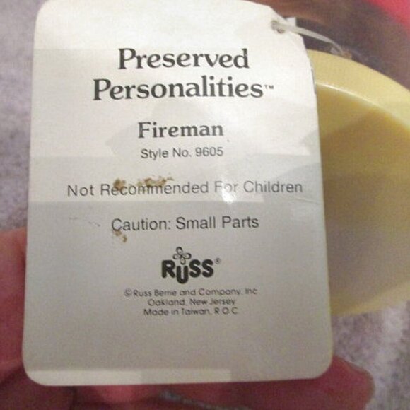 Russ FIREMAN Tribute PLUSH Bubble Case PRESERVED #9605 With Tag 1970s VINTAGE - Picture 8 of 10